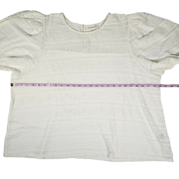 Treasure&Bond Beautiful Lace Blouse, 3X, Ivory - Picture 10 of 14